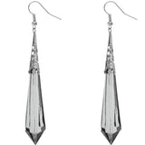 Black Faux Crystal Pointy Earrings