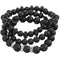 Black Faux Pearl Stretch Bracelet Earrings Set