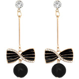 Black simple bow earrings