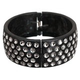 Black Iridescent Five Row Hinged Bracelet
