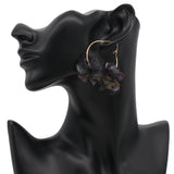 Black Floral Tulle Mini Hoop Earrings