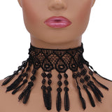Black Fringe Lace Choker Necklace