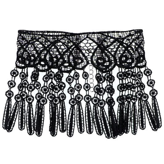 Black Fringe Lace Choker Necklace
