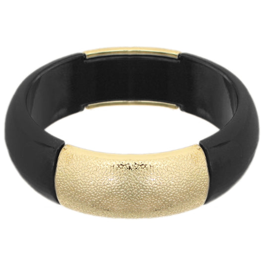 Black Frosted Resin Bangle Bracelet