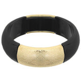 Black Frosted Resin Bangle Bracelet