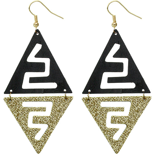 Black and Gold Glitter Earrings
