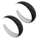 Black Glossy Hoop Earrings
