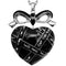 Black Heart Bow Charm Necklace