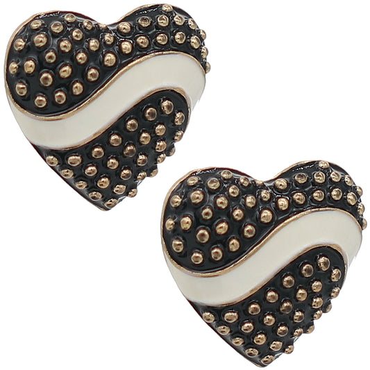 Black Heart Shaped Stud Earrings