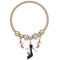 Black Fireball High Heel Shoe Charm Stretch Bracelet