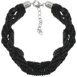 Black Twist Intertwined Sequin Beaded Bracelet