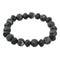 Black Iridescent Beaded Stretch Bracelet Earrings Set