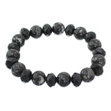Black Iridescent Beaded Stretch Bracelet Earrings Set