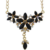 Black Elegant Gemstone Chandelier Chain Necklace
