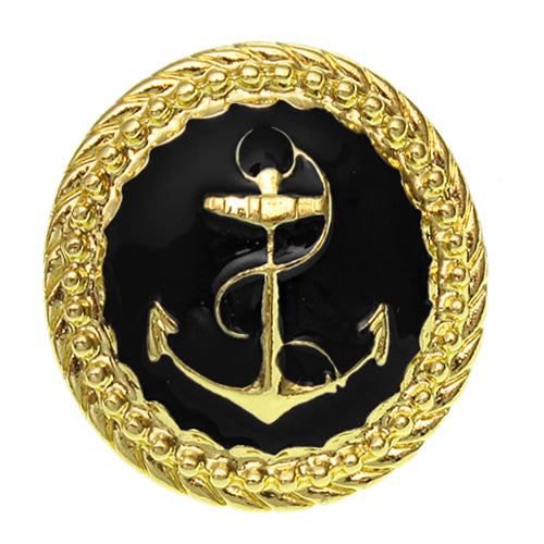 Black Large Anchor Adjustable Statement Ring