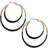 Black Double Layered Hoop Earrings