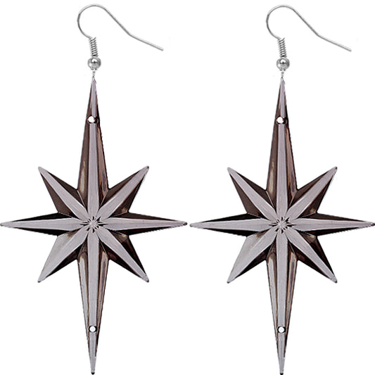 Black Large Translucent Shooting Star Earrings