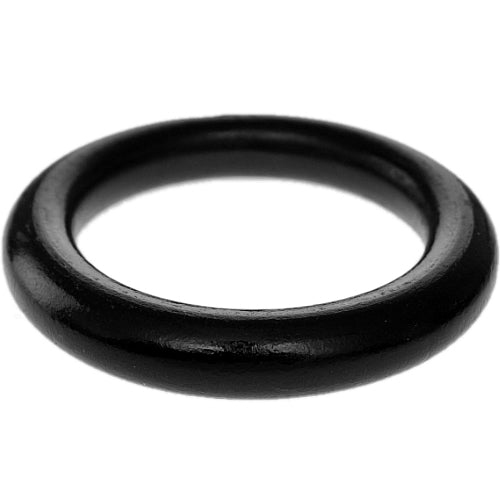 Black Large Wooden Round Bangle Bracelet