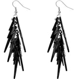 Black Lightning Thunderbolt Dangle Earrings