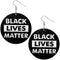 Black Wooden Black Lives Matter Round Earrings