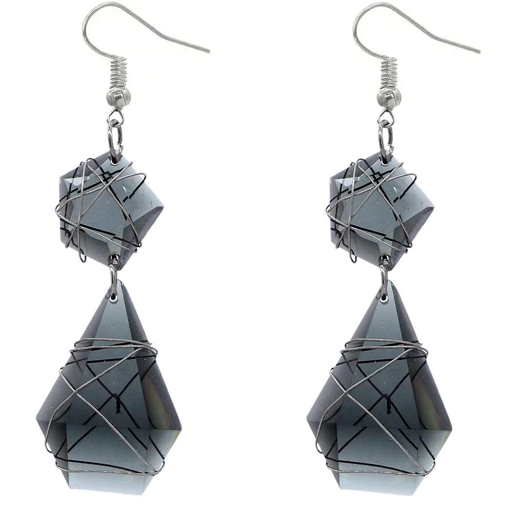 Elegant Teardrop Wrapped Dangle Earrings