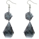 Elegant Teardrop Wrapped Dangle Earrings