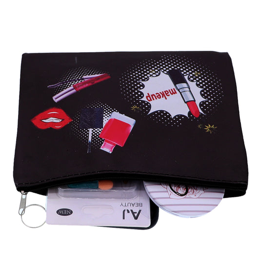 Black Lipstick Keychain Makeup Cosmetic Bag