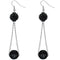 Black Mesh Fireball Chain Earrings