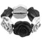Black Floral Stretch Bracelet