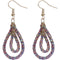 Pink Multicolor Sequin Confetti Teardrop Hoop Earrings
