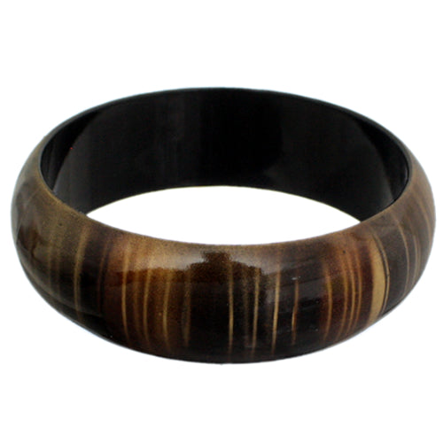 Black Multicolor Striped Bangle Bracelet