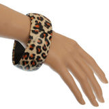 Black Orange Cheetah Print Bangle Bracelet