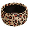 Black Orange Large Cheetah Print Bangle Bracelet