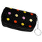 Black Polka Dot Double Pocket Key Chain Wallet