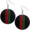 Black Color Block Wooden Vertical Stripe Earrings