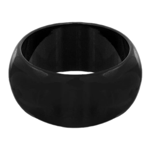 Black Round Shiny Bangle Bracelet