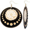 Black Centered Floral Filigree Dangle Earrings