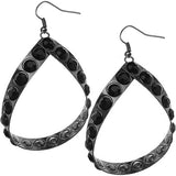 Black Big Teardrop Earrings