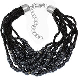 Black Two Tone Sequin Beaded Bracelet