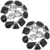 Black Rhinestone Multi-Shape Post Earrings