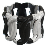 Black Silver Chain Link Stretch Bracelet