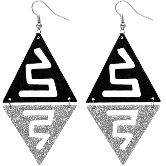 Black Silver Sparkle Earrings
