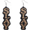 Black Slay Wooden Letter Earrings