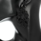 Black Chandelier Teardrop Felt Earrings