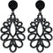 Black Chandelier Teardrop Felt Earrings