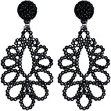 Black Chandelier Teardrop Felt Earrings