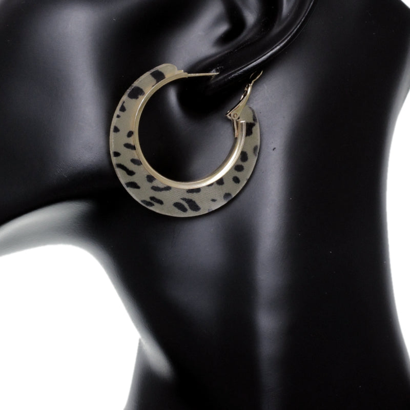 Black Spotted Mini Hoop Earrings