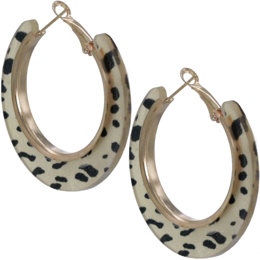 Black Spotted Mini Hoop Earrings