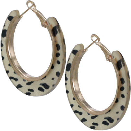 Black Spotted Mini Hoop Earrings