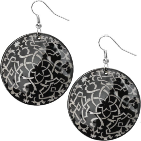 Black Boho Star Design Shell Earrings